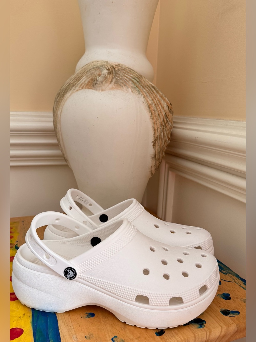 Crocs Classic Platform Clog White Women's Size 10